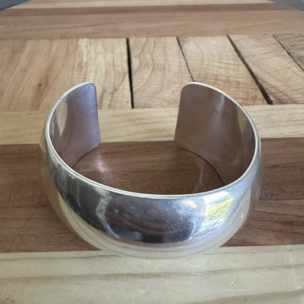 Tom Hawk Signed Navajo Open Cuff Bracelet 5.75 Modernist 925 Sterling 55.0g - Picture 3 of 13
